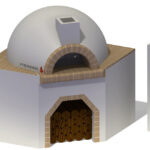 Cuptor cu postament pe colt, 100 cm diametru interior