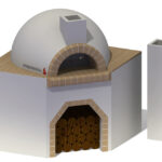 Cuptor cu postament pe colt, 80 cm diametru interior