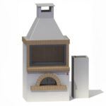 Gratar de gradina cu afumătoare + cuptor - 105 cm