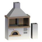 Gratar de gradina cu plită + cuptor - 150 cm