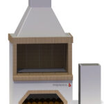 Gratar de gradina, placat cu samota, 105 cm latime