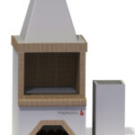 Gratar de gradina, placat cu samota, 82 cm latime