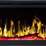 Focar electric liniar incorporabil 3D Aflamo Royal 42 Negru cu sunet