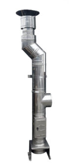 9m 150mm 90° DP - Coș de fum Inox Technometal Hellas - imagine 2