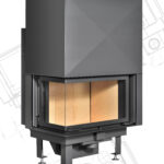 Focar șemineu din oțel V760s Corner R/L VESTA FILLAS