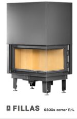 Focar șemineu din oțel S800s Corner R/L VESTA FILLAS